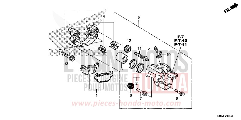REAR BRAKE CALIPER for Forza 125 MAT CYNOS GRAY METALLIC (NH312) from 2015